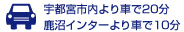 鹿沼インターからのアクセス